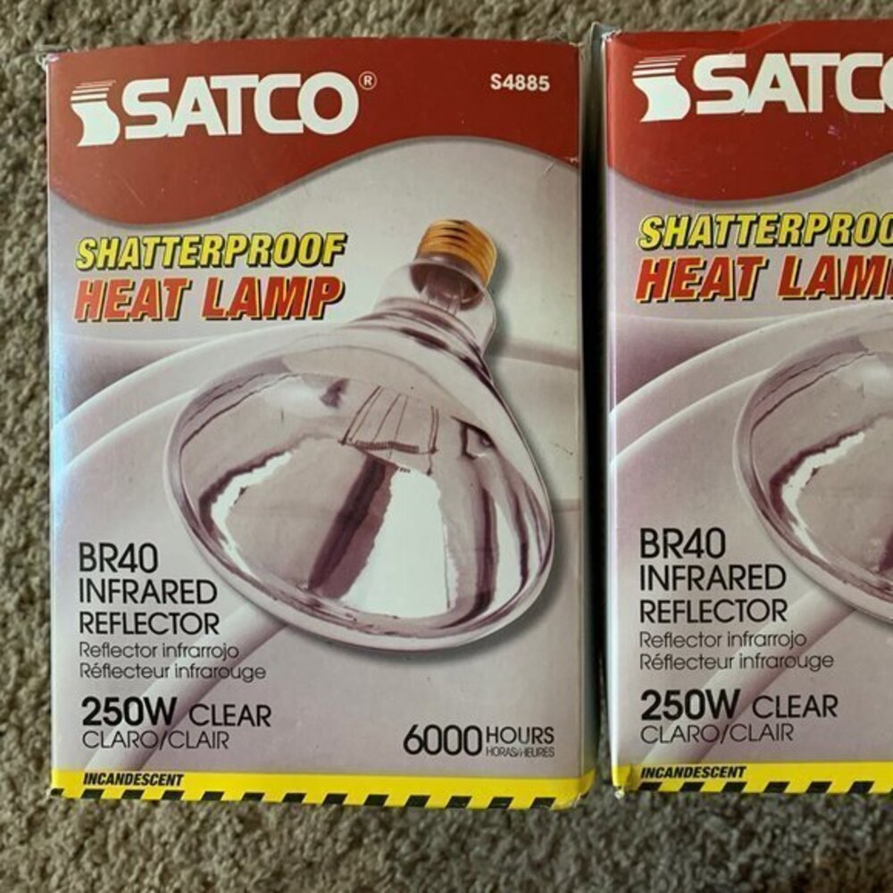 Satco S4885 Shatterproof Heat Lamp - 2 Pack